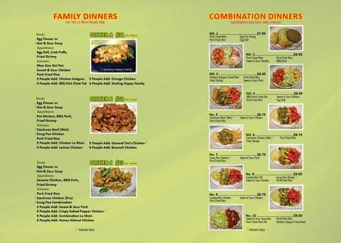 Happy Family Restaurant General Menu