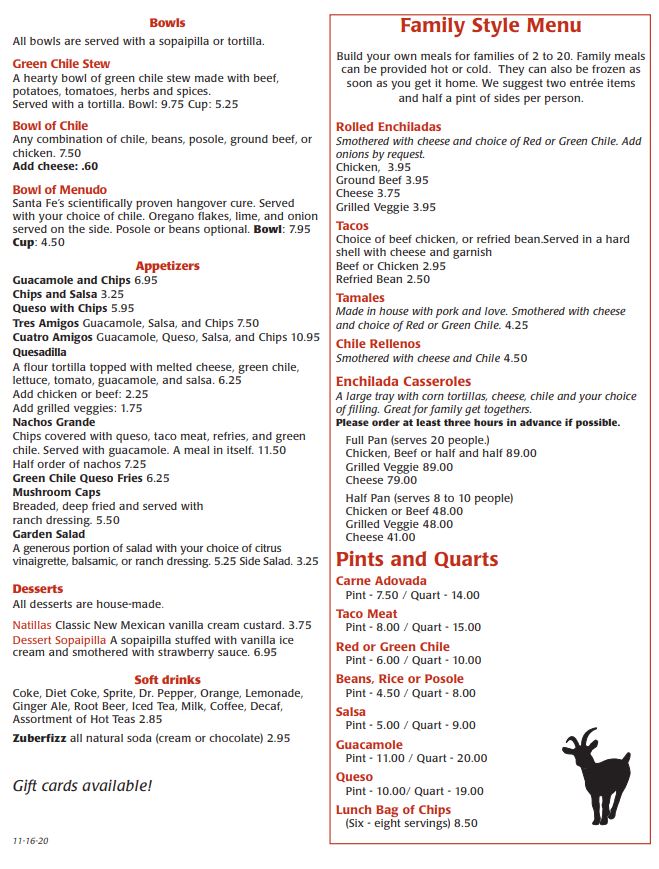 Artisco Cafe & Bar General Menu