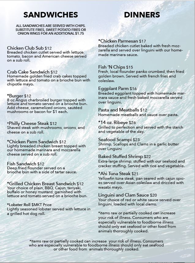 Bon Vue Narragansett General Menu