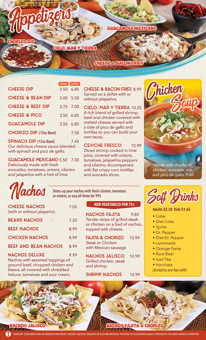 El Patio Mexican Restaurant General Menu