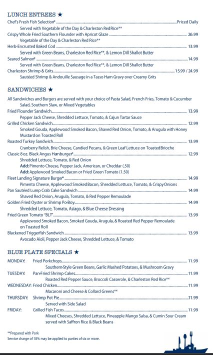 Fleet Landing Restaurant & Bar General Menu