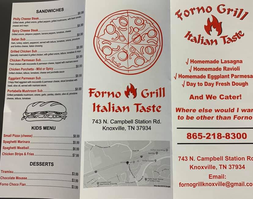 Forno Grill General Menu