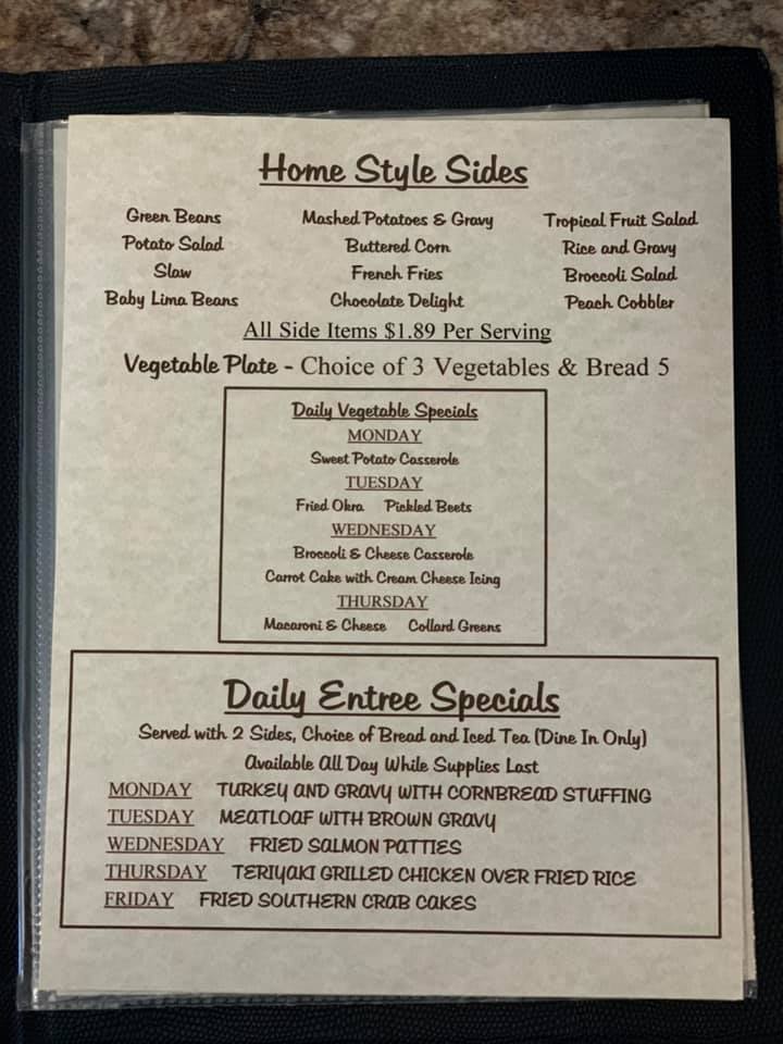 Gravy Southern Eatery General Menu