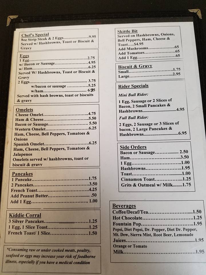 Highway 59 Cafe General Menu