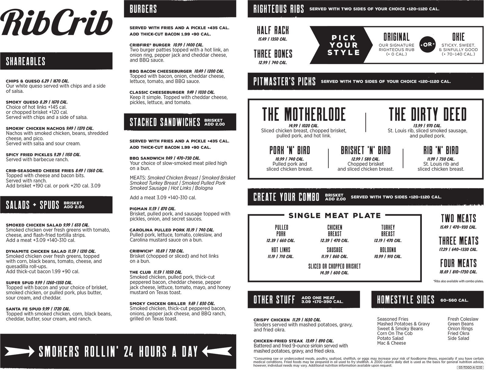 RibCrib BBQ General Menu