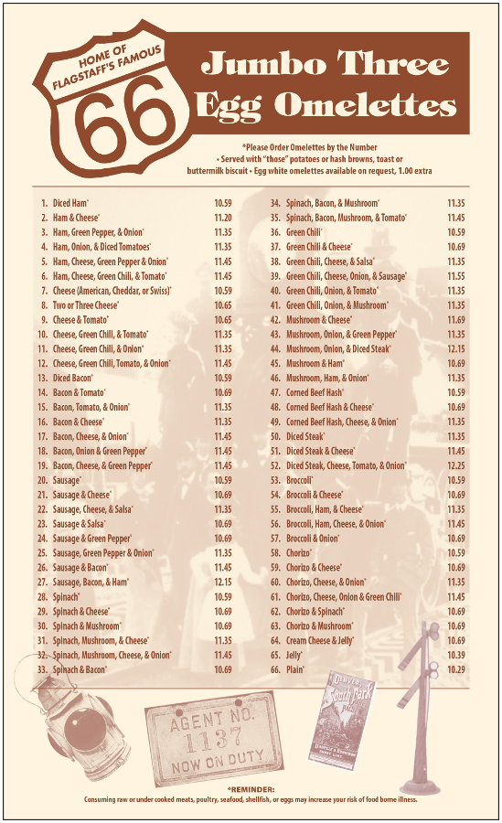 The Crown Railroad Cafe General Menu