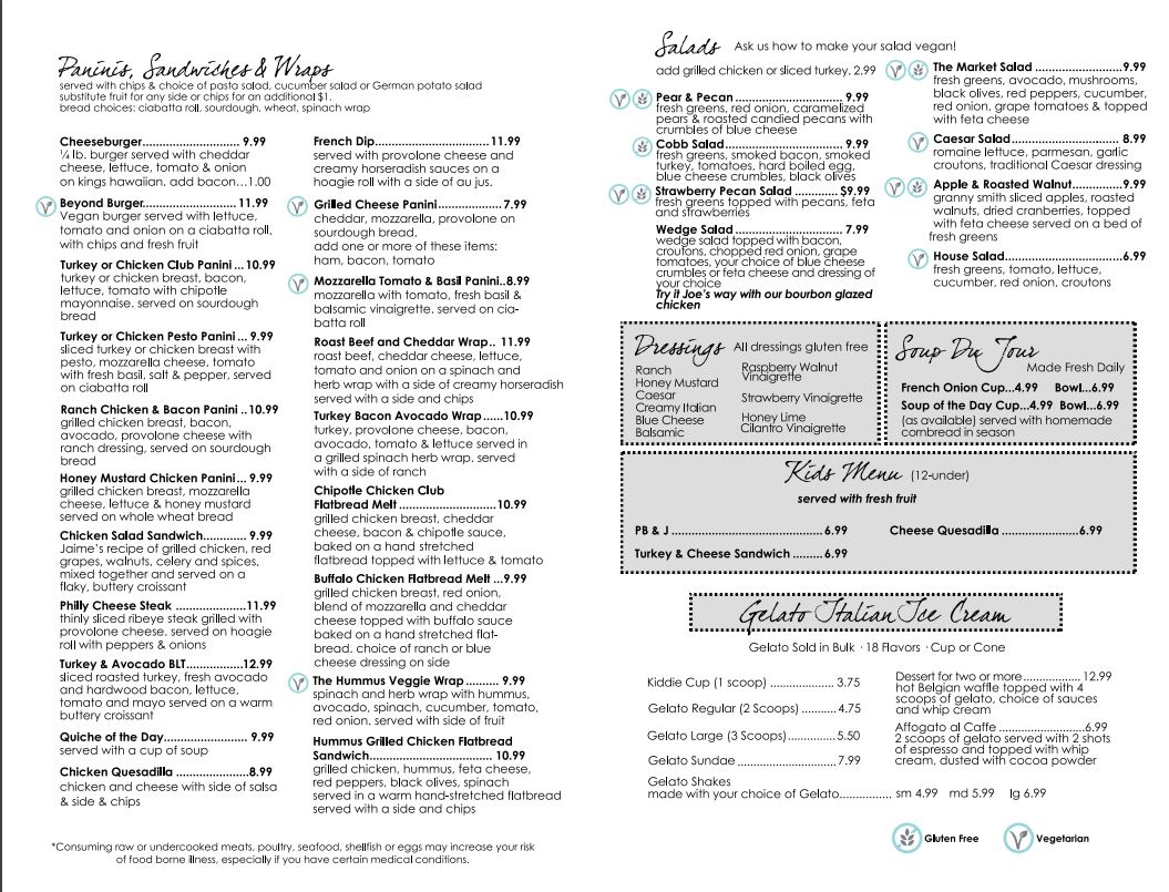 The Southern Grind Coffee House General Menu