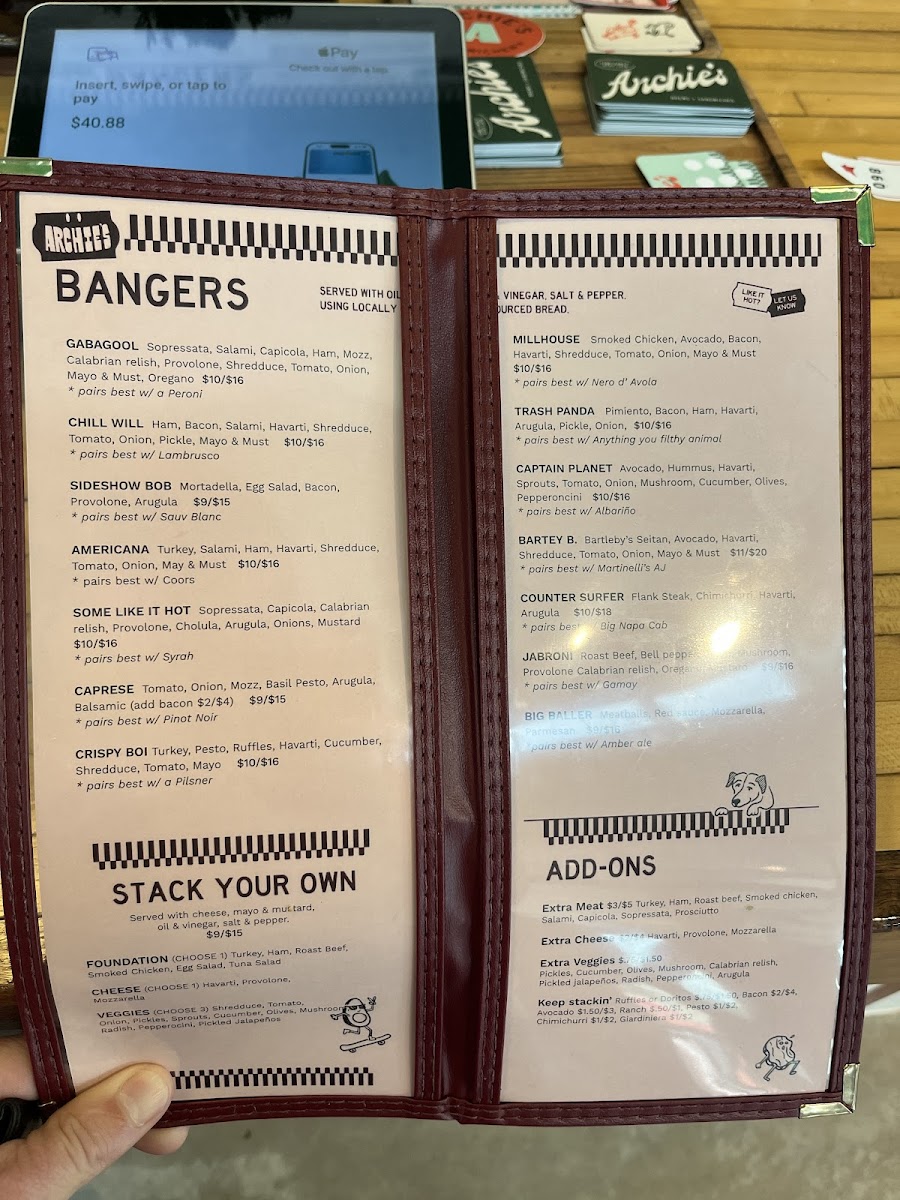 Archie's Sandwichery Archie's Sandwichery General Menu - Sandwiches Menu in Bentonville, AR