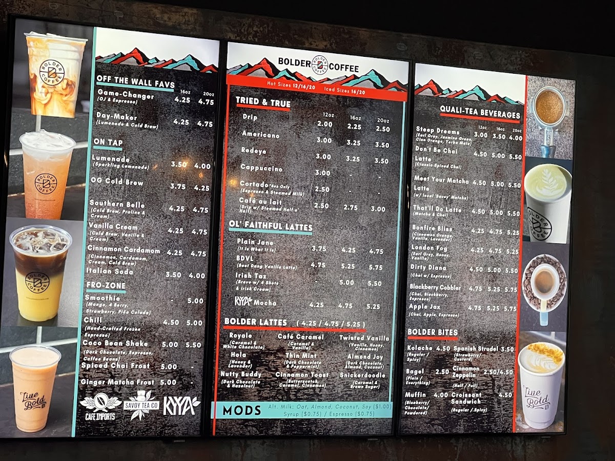 Bolder Coffee Bolder Coffee General Menu - Cafe Menu in Rogers, AR