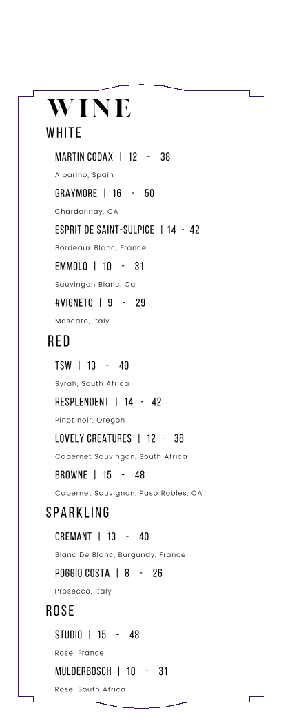 ButterScotch Bar ButterScotch Bar General Menu - Bars Menu in Bentonville, AR