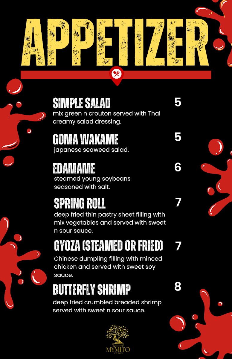 MYMITO MYMITO General Menu - Restaurant Menu in Bentonville, AR