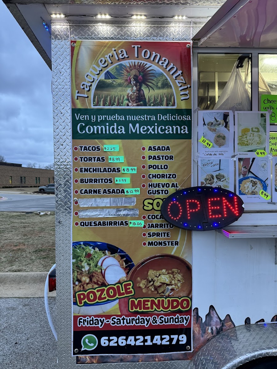 Taquería Tonantzin Taquería Tonantzin General Menu - Mexican Menu in Pea Ridge, AR