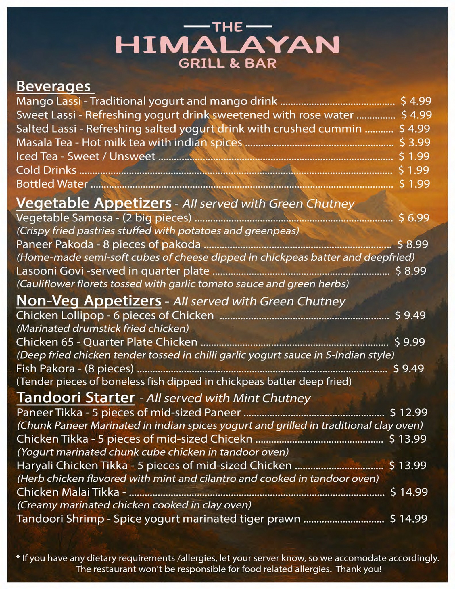 General Menu